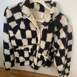Free people checkered Hit the Slopes jacket